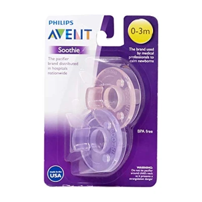 Afbeelding van Avent 2x Soothie Baby fopspeen 0 3 maanden, roze/paars uit de VS