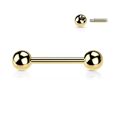 Afbeelding van piercing titanium gold plated 12mm