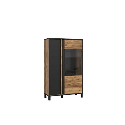 Afbeelding van Furniture24 Vitrine Hayato HYTV521R kast woonkamer 2 deuren vitrinekast