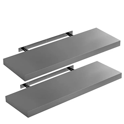 Afbeelding van Casaria Wandplank 2 St. 70 cm 15kg Belastbaar Grijs mat