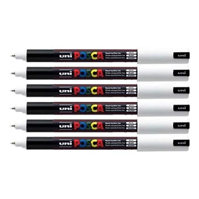 Afbeelding van LOT 6 UNI MARQ POSCA PC1MR BLANC AMAZ