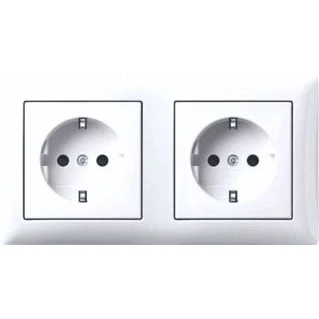 Afbeelding van B J Balance SI wandcontactdoos met ra dubbel inbouw horizontaal wit