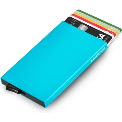 Afbeelding van Walletstreet Slim Fit Uitschuifbare Pasjeshouder Aluminium Creditcardhouder Card Protector Anti Skim/ RFID 8 Pasjes Marin Blauw
