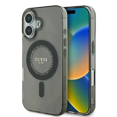 Afbeelding van GUESS iPhone 16 Phone Case Black Rhinestone