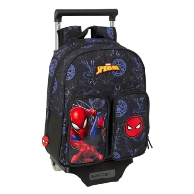 Afbeelding van Schoolrugzak met Wielen Spider Man Attack Zwart 27 x 33 10 cm