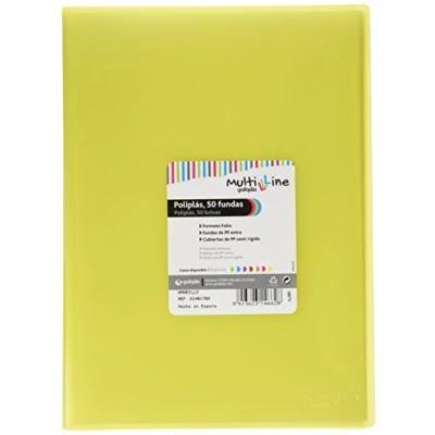 Afbeelding van Grafoplas mappen, foolscap, omslag PP, Multiline 50 EU geel