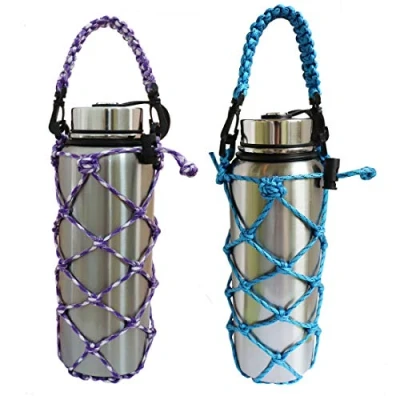 Afbeelding van VSPORTS V.Sports Paracord Houder Waterfles Carrier Sling Mouw voor Hydro Fles Tumbler Hold 12 18 24 32 40oz RVS of Plastic Geïsoleerde Flesfles 2 Stuks Pack