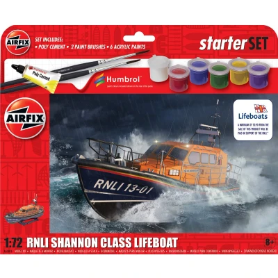Afbeelding van 1:72 Airfix 55015 Reddingsboot van de RNLI Shannon klasse Starter Set Plastic Modelbouwpakket