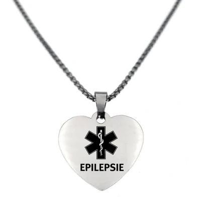 Afbeelding van Ketting Hart RVS Zilver Epilepsie