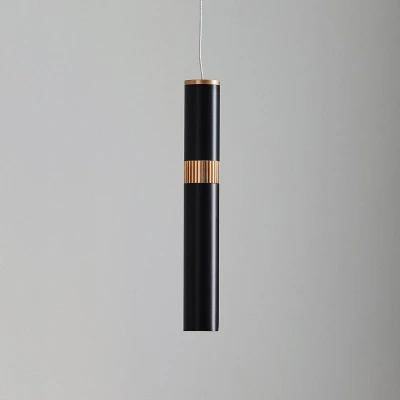 Afbeelding van Lucande Hanglampen 1licht ijzer H: 28 cm zwart, messing Inclusief lichtbron