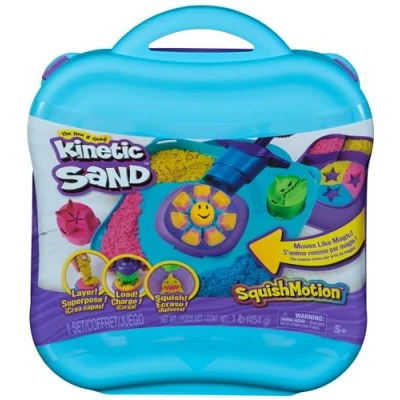 Afbeelding van Kinetic Sand SquishMotion speelset met 453 g speelzand stempel, gereedschap en opbergdoos Sensorisch speelgoed