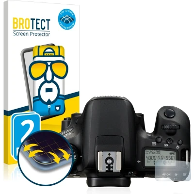 Afbeelding van BROTECT Screenprotector voor Canon EOS 77D (Schouderdisplay) Folie Beschermfolie transparant volledig dekking (2 Stuks)