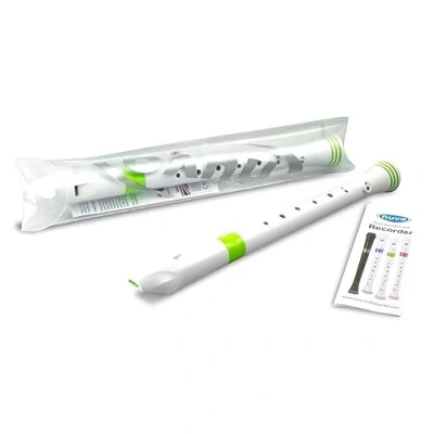 Afbeelding van Nuvo soprano recorder kunststof sopraanblokfluit kinderen barok wit roze