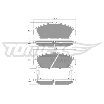 Afbeelding van Remblokkenset, schijfrem TOMEX Brakes TX 11 38