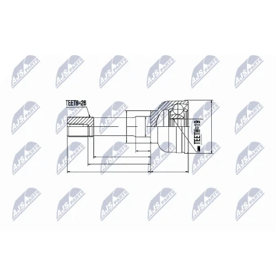 Afbeelding van Homokineet reparatie set, aandrijfas NTY NPZ SU 023