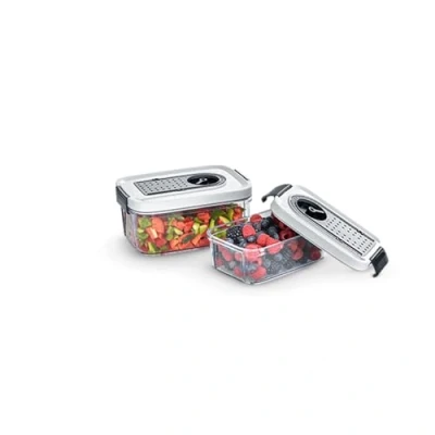 Afbeelding van SEVERIN ZB3618 Set van 2 BPA vrije bewaarboxen met vacuümklep Inhoud 0,75 L en 1,5 Behoudt smaken