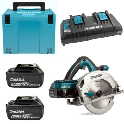 Afbeelding van Makita DHS710RT2J 2x18v Cirkelzaag 190mm 5.0Ah Li ion