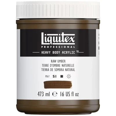 Afbeelding van Liquitex 4412331 Professional Heavy Body acrylverf in kunstenaarskwaliteit met uitstekende lichtechtheid en boterachtige consistentie, 473ml Pot, Raw Umber