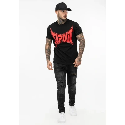 Afbeelding van Tapout Normale Passform LOGO Tshirt print, Heren, Maat: Large, Black red