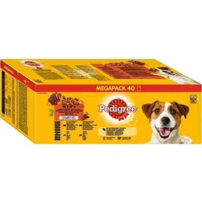 Afbeelding van 40x100g Pedigree Maaltijdzakjes Variëteitenmix in Gelei Hondenvoer