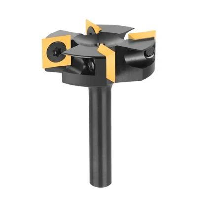 Afbeelding van SpeTool Vlakfrees 8mm Schacht 40mm Diameter Schaafmachinefrees voor Bovenfrees Wisselplaten spoilboard 4 Fluiten CNC hout met ATS Coating Schachtfrees Vlakfrezen Oppervlakbit