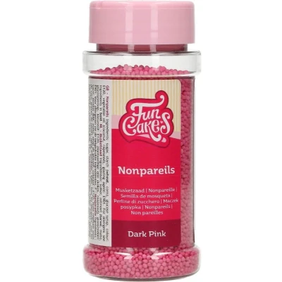 Afbeelding van FunCakes Suikerdecoratie Musketzaad Donker Roze 80g Eetbare Taartdecoratie