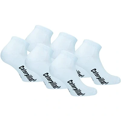 Afbeelding van Caterpillar Sport Sneakers 6 Paar Enkelsokken Sportsokken, Comfortabele Boord, Katoen, Badstof Zool (Wit, 43 46)