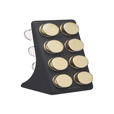 Afbeelding van KitchenCraft MasterClass Kruidenrek Set van 8 Potjes met Messing Afwerking en Geschenkdoos ‎28,4 x 15,2 14,6 Centimeter