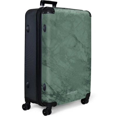 Afbeelding van NoBoringSuitcases.com® Koffer groot Reiskoffer lichtgewicht Groene marmerlook Rolkoffer met 4 wielen Grote trolley XL 98 liter bagage