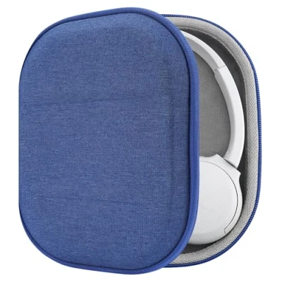 Afbeelding van GEEKRIA Shield Hoofdtelefoonhoes, compatibel met Sony MDR ZX300, ZX310, XB200, ZX100, ZX110 hoes, vervangende harde reisdraagtas kabelopslag (blauw)