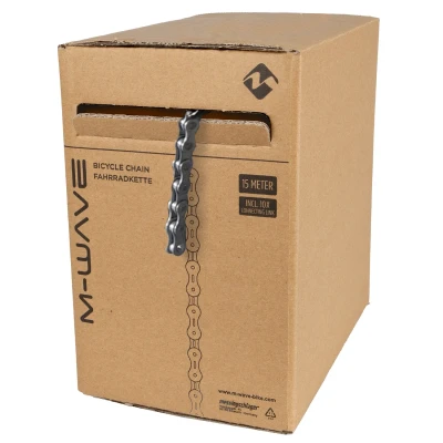 Afbeelding van M Wave Ketting 6/7/8 speed 1/2x3/32, zilver/grijs. 15m op rol, incl 10 verbindingsschakels