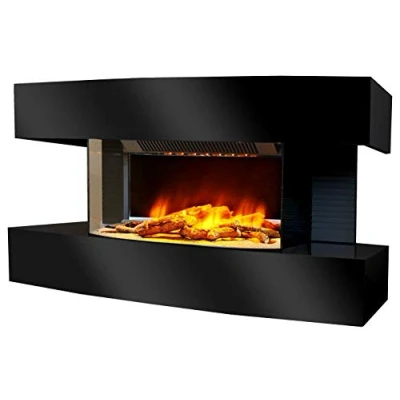 Afbeelding van Chemin&#039;Arte Elektrische open haard met vlammeneffect voor wandmontage Lounge Design Medium Zwart Ontworpen in Frankrijk 2 Jaar garantie