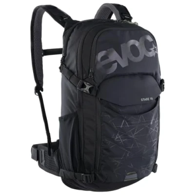 Afbeelding van EVOC STAGE 18, Rugzak (verstelbare schouderbanden met BRACE LINK, AIR FLOW CONTACT SYSTEM, incl. vak voor drinkblaas, gereedschapsvak en compressieriemen, One Size), Zwart