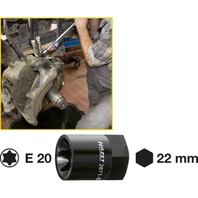 Afbeelding van Hazet 2871 E20 Remklauw TORX hulpstuk