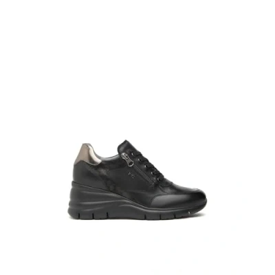 Afbeelding van Nero Giardini I514120D damessneakers van leer en technisch materiaal, Zwart, 37 EU
