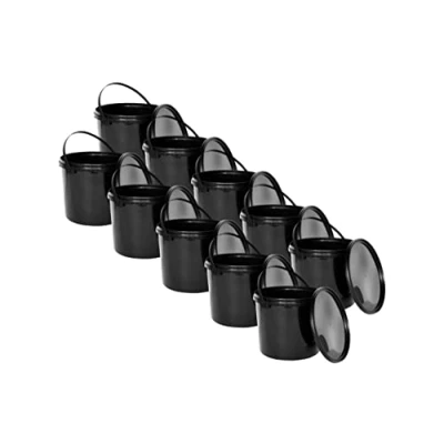 Afbeelding van Nipter kunststof emmer met deksel, zwart, 5L x 10 stuks
