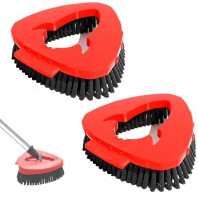 Afbeelding van 2 pack Spin Mop Scrubber Hoofd Vervanging Compatibel met Vileda Turbo Systeem, Stijve Varkenshaar Schrob Borstel Schrobber voor Badkamer Keuken