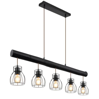 Afbeelding van Globo hanglamp Mina zwart metaal 15326 5NB
