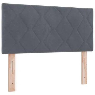 Afbeelding van vidaXL LED Hoofdbord met Diamantblokontwerp in Donkergrijs, 100 cm Velours