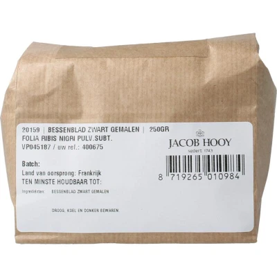 Afbeelding van Jacob Hooy Bessenblad zwart gemalen 250g