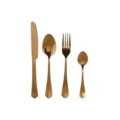 Afbeelding van Bestek Home ESPRIT Gouden Roestvrij staal 2 x 0,4 24 cm 16 Onderdelen