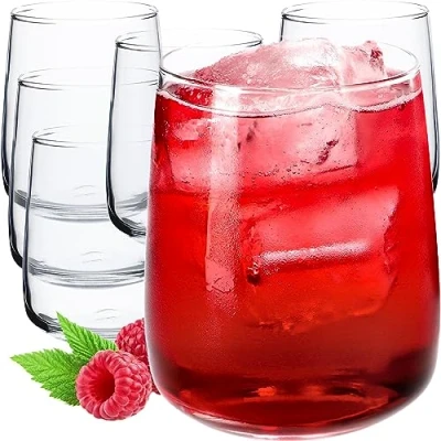 Afbeelding van KADAX Waterglazen, set van 6 stuks, drinkglazen, sapglazen glas, robuuste glazen voor water, sap, tuin, feest, drankje, bier, universele glazen, cocktailglazen, drankglazen (Rebeka, 330 ml)