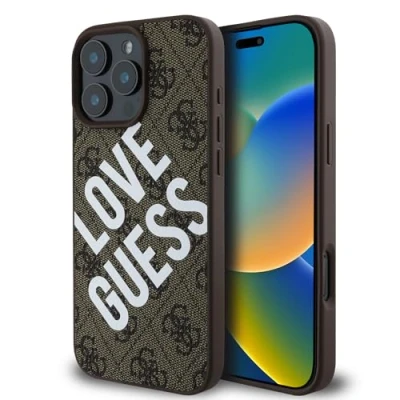 Afbeelding van GUESS iPhone 16 Pro Phone Case Brown LoveGuess