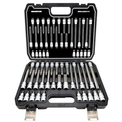 Afbeelding van Professionele 32 Delige Torx Bit en Ster doppenset Chroom Vanadium T25 T80
