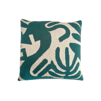 Afbeelding van Malagoon Floral Victory Gebreid Sierkussen 50 x cm Groen