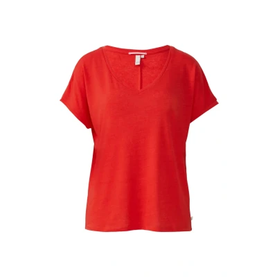 Afbeelding van QS Tshirt basic, Dames, Maat: XS, Rot