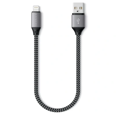 Afbeelding van Satechi, USB A naar Lightning kabel 25 cm, Grijs