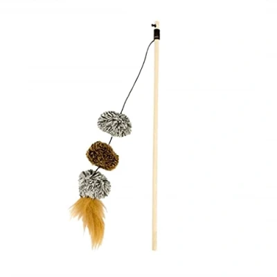 Afbeelding van Duvoplus Speelgoed Voor Dieren Kat Speelhengel Pompom 25x5cm 1st