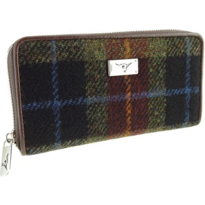 Afbeelding van Dames Portemonnee Staffa Bruin (Rust) Harris Tweed muntvak met rits Glen Appin of Scotland