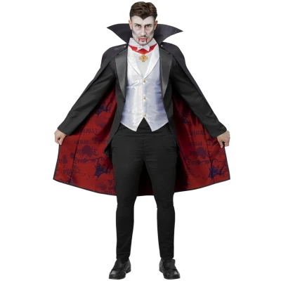 Afbeelding van Smiffys 51627 Universele Monsters Dracula Kostuum, Heren, Zwart, Wit &amp; Rood, M Maat 38&quot; 40&quot;
